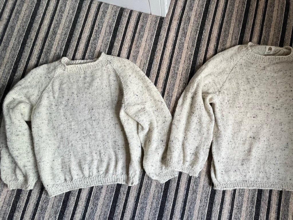 His and hers cream wool sweaters